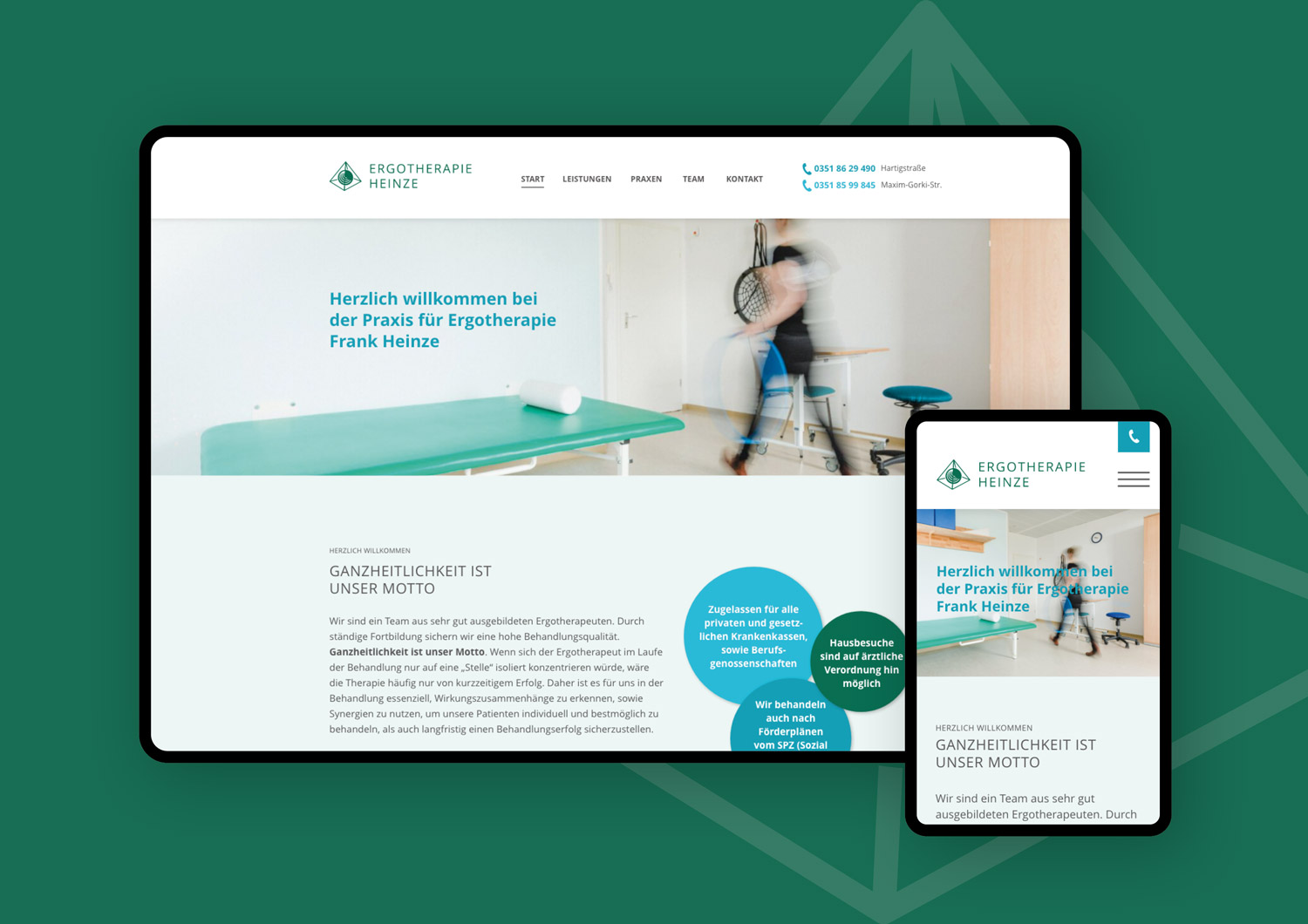 Die neue Website der Ergotherapie Heinze im responsive Design