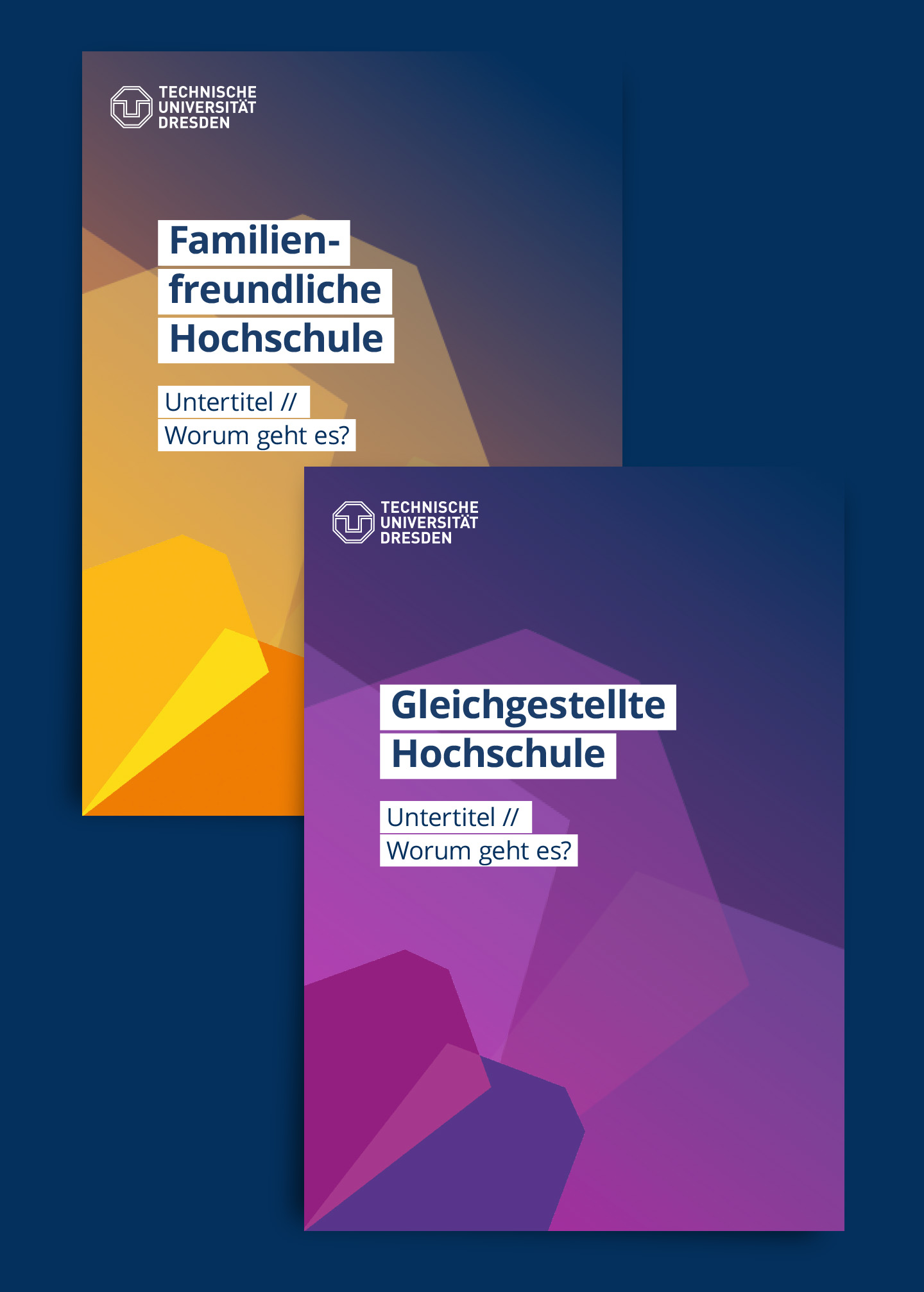 Die Plakate für den Teilbereich Familienfreundlichkeit und Gleichstellung (pink)