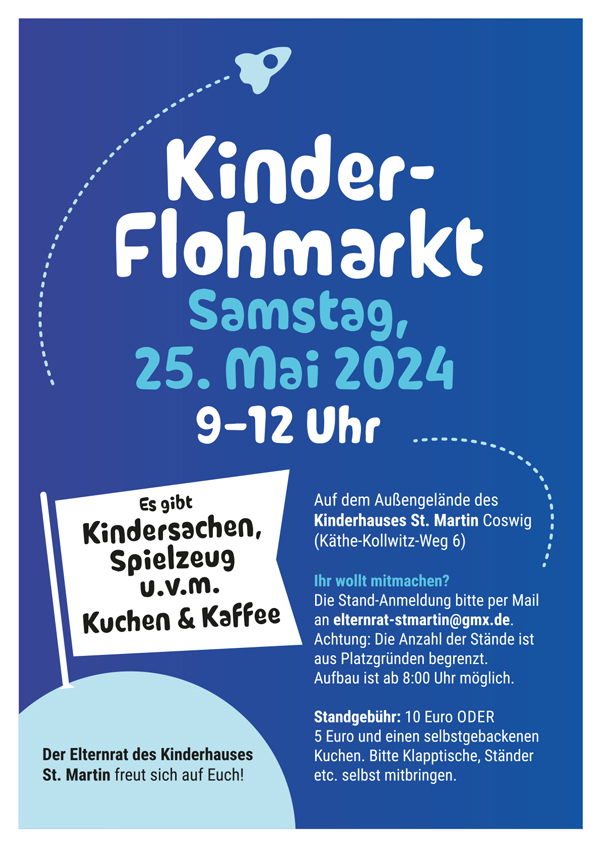 blaues Plakat mit der Aufschrift 